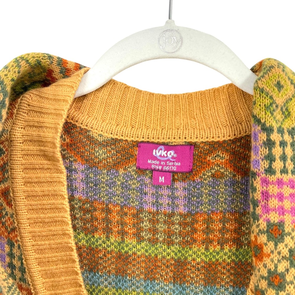 IVKO 100% lambswool removable shawl collar cardigan Size M Anthropologie boho - Picture 8 of 10